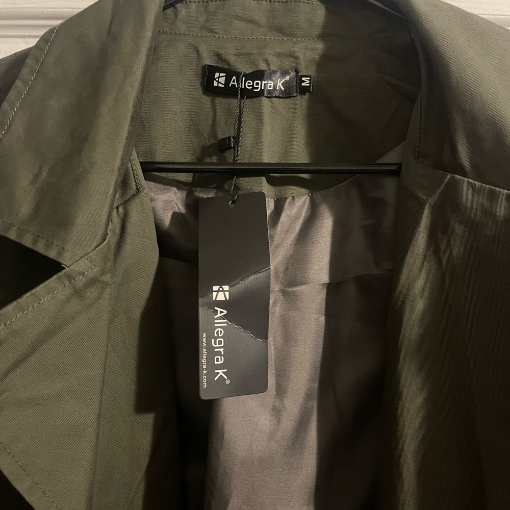 Army green Allegra K trench coat
